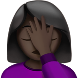 How Woman Facepalming: Dark Skin Tone emoji looks on Apple.