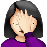 How Woman Facepalming: Light Skin Tone emoji looks on Apple.