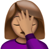 How Woman Facepalming: Medium Skin Tone emoji looks on Apple.