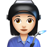 How Woman Factory Worker: Light Skin Tone emoji looks on Apple.