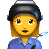 How Woman Factory Worker emoji looks on Apple.