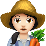 How Woman Farmer: Light Skin Tone emoji looks on Apple.