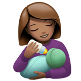 Hoe Vrouw die een baby voedt: getinte huidskleur emoji eruit ziet op Apple.