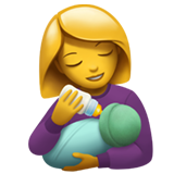 How Woman Feeding Baby emoji looks on Apple.