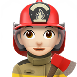 Wie Feuerwehrfrau: helle Hautfarbe Emoji auf Apple aussieht.