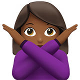 How Woman Gesturing NO: Medium-Dark Skin Tone emoji looks on Apple.