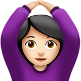 How Woman Gesturing OK: Light Skin Tone emoji looks on Apple.