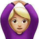 How Woman Gesturing OK: Medium-Light Skin Tone emoji looks on Apple.