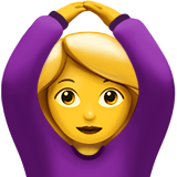 Hur Kvinna gestikulerar OK emoji ser ut på Apple.