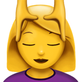 Hur Kvinna som blir masserad emoji ser ut på Apple.