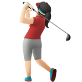 How Woman Golfing: Light Skin Tone emoji looks on Apple.