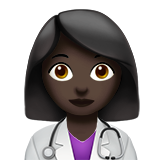 How Woman Health Worker: Dark Skin Tone emoji looks on Apple.