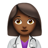 How Woman Health Worker: Medium-Dark Skin Tone emoji looks on Apple.