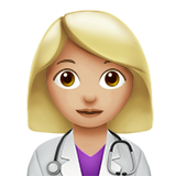 How Woman Health Worker: Medium-Light Skin Tone emoji looks on Apple.