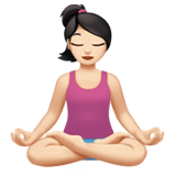 How Woman in Lotus Position: Light Skin Tone emoji looks on Apple.