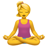 How Woman in Lotus Position emoji looks on Apple.