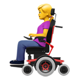 A quoi ressemblent les emoji Femme en fauteuil motorisé sur Apple.