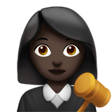 Bagaimana Hakim wanita: warna kulit gelap emoji terlihat di Apple.