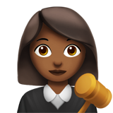 A quoi ressemblent les emoji Juge femme: peau mate sur Apple.