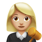 Come Giudice donna: carnagione abbastanza chiara emoji appare su Apple.