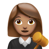 Cómo se ve el emoji Fiscal mujer: tono de piel medio en Apple.