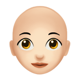 A quoi ressemblent les emoji Femme: peau claire et chauve sur Apple.