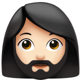 Come Donna con la barba: carnagione chiara emoji appare su Apple.