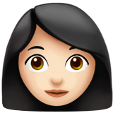 A quoi ressemblent les emoji Femme: peau claire sur Apple.