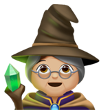 Wie Magierin: mittelhelle Hautfarbe Emoji auf Apple aussieht.