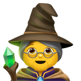 How Woman Mage emoji looks on Apple.