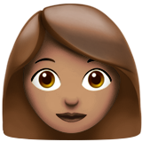 How Woman: Medium Skin Tone emoji looks on Apple.