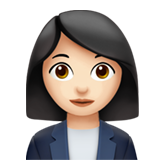 How Woman Office Worker: Light Skin Tone emoji looks on Apple.