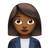 A quoi ressemblent les emoji Employée de bureau: peau mate sur Apple.