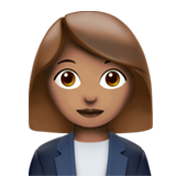 Como o emoji do Funcionária de escritório: pele morena é exibido no Apple.