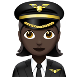 How Woman Pilot: Dark Skin Tone emoji looks on Apple.