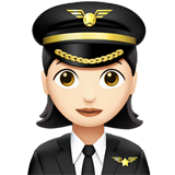 A quoi ressemblent les emoji Pilote femme: peau claire sur Apple.