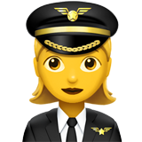 Como o emoji do Piloto de avião mulher é exibido no Apple.