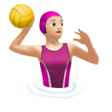 Como o emoji do Mulher jogando polo aquático: pele clara é exibido no Apple.