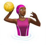 A quoi ressemblent les emoji Joueuse de water-polo: peau mate sur Apple.