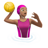 Como o emoji do Mulher jogando polo aquático: pele morena é exibido no Apple.