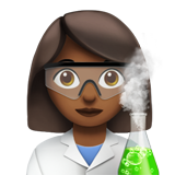 How Woman Scientist: Medium-Dark Skin Tone emoji looks on Apple.