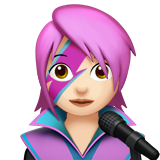 A quoi ressemblent les emoji Chanteuse: peau claire sur Apple.