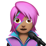 A quoi ressemblent les emoji Chanteuse: peau légèrement mate sur Apple.