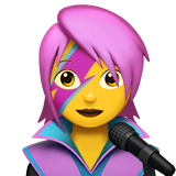 How Woman Singer emoji looks on Apple.