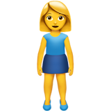 How Woman Standing emoji looks on Apple.