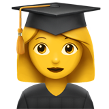 How Woman Student emoji looks on Apple.