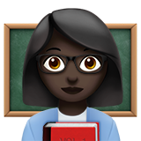 How Woman Teacher: Dark Skin Tone emoji looks on Apple.