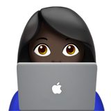 How Woman Technologist: Dark Skin Tone emoji looks on Apple.