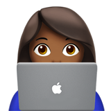 How Woman Technologist: Medium-Dark Skin Tone emoji looks on Apple.