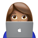 How Woman Technologist: Medium Skin Tone emoji looks on Apple.